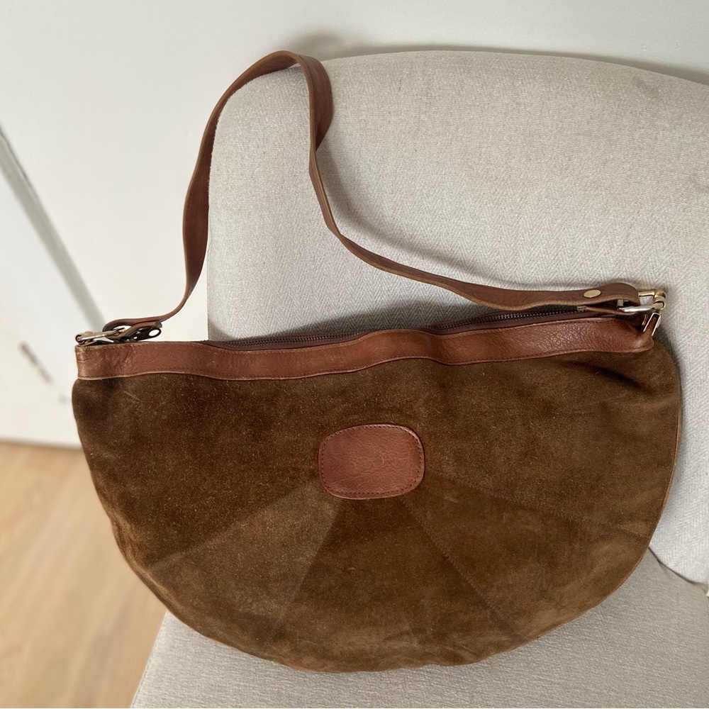 Vintage The Bay Made in Italy Suede Crescent Shoulder Bag